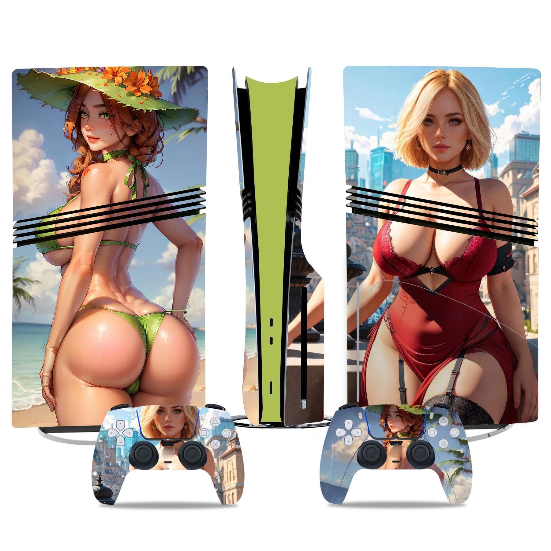Für PS5 Pro Skin Disc Edition & Für PS5 Pro Skin Digital Edition Konsole Und Controller Vinyl Cover Skins Wraps Kratzfest Kompatibel 51023 Kein Schäumen Blasenfrei(Digital Edition)