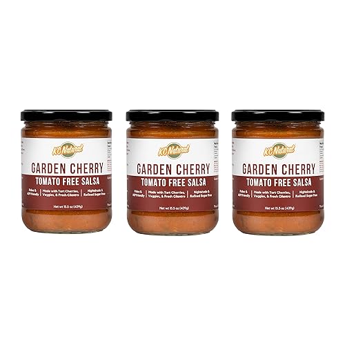 KC Natural Garden Cherry Salsa - Paquete de 3 unidades sin tomate ni sombra nocturna