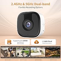 Vista 7 de 3MP 2K Window Camera, 2.4GHz & 5GHz WiFi Indoor Outdoor Camera for Home Security with AI Color Night Vision, Person & Motion Detection, 24/7
