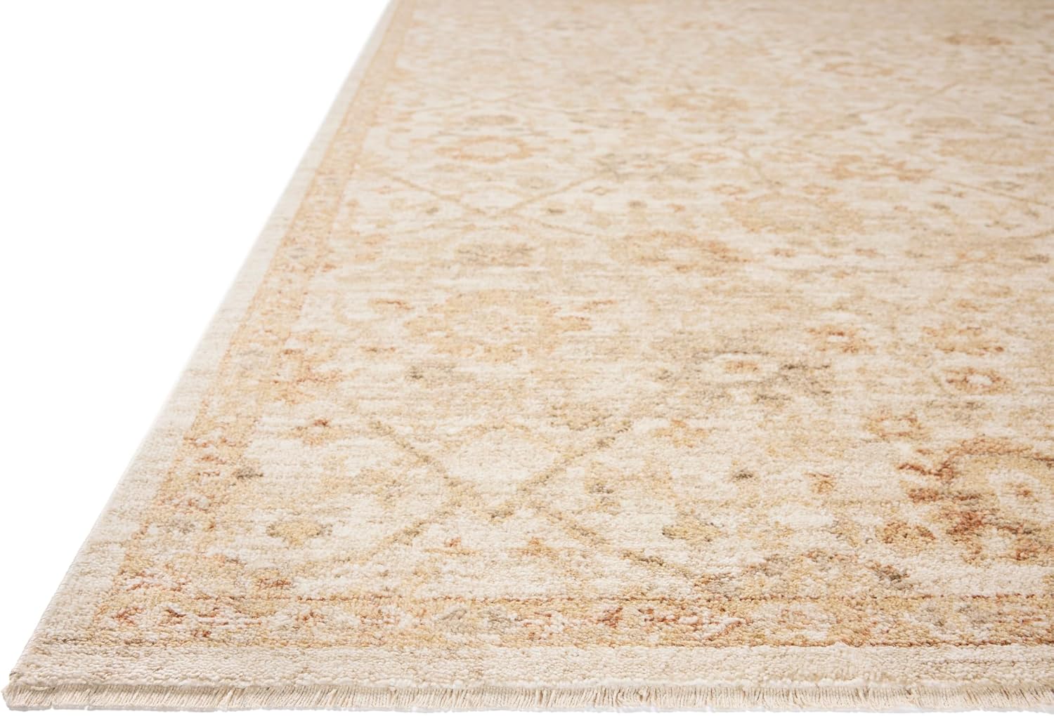 Loloi Chris Loves Julia Palma Collection PLM-04 Natural/Spice 9'-6" x 13'-1" Area Rug Vintage Style Boho Living Room Bedroom Carpet