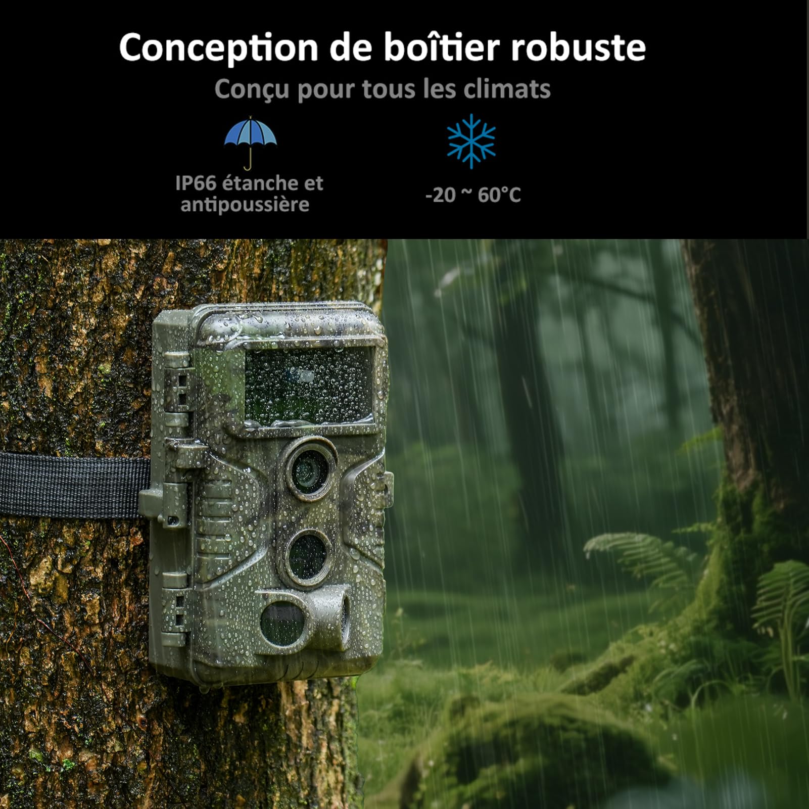 GardePro A3S Camera de Chasse, Carte SD de 64 Go, 64MP 1296P H.264 Vidéo | Camera Chasse Sans Lueur 940 nm, 0,1s Camera Detecteur de Mouvement, Camera Vision Nocturne Animaux, Piege Photographique