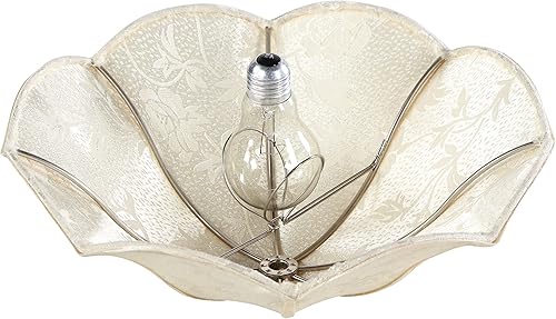 Miniatura 6 de Aspen Creative 52003, pantalla de techo de transición con clip de cúpula dura, tela texturizada jacquard marfil, parte superior de 13 pulgadas x 13