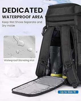 OuoorMaster 65L Ski Boots Bag Snowboard Boots Backpack for Travel KOALA