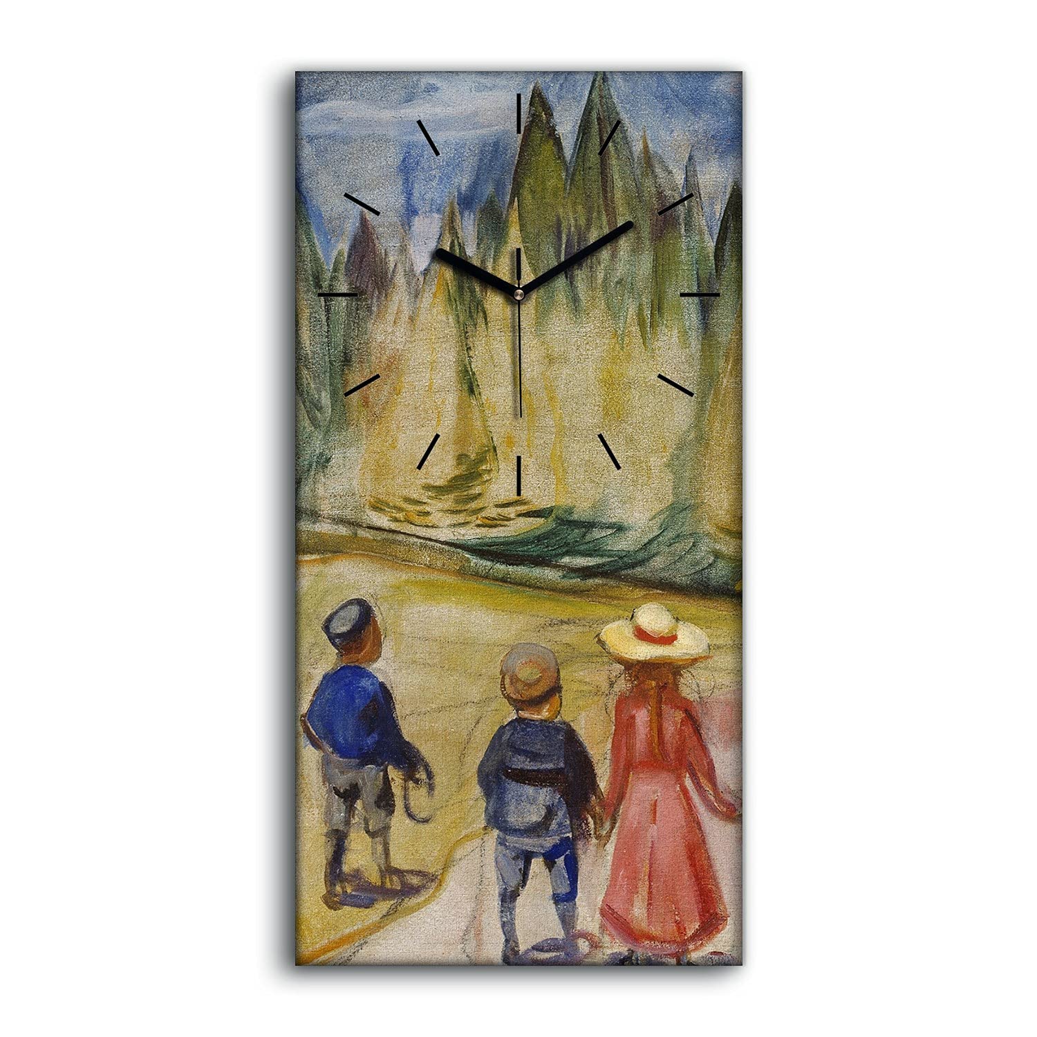 Horloge sur Toile Sans Tic-Tac Tableau Mural Décoratif Moderne Salon Chambre 30x60cm