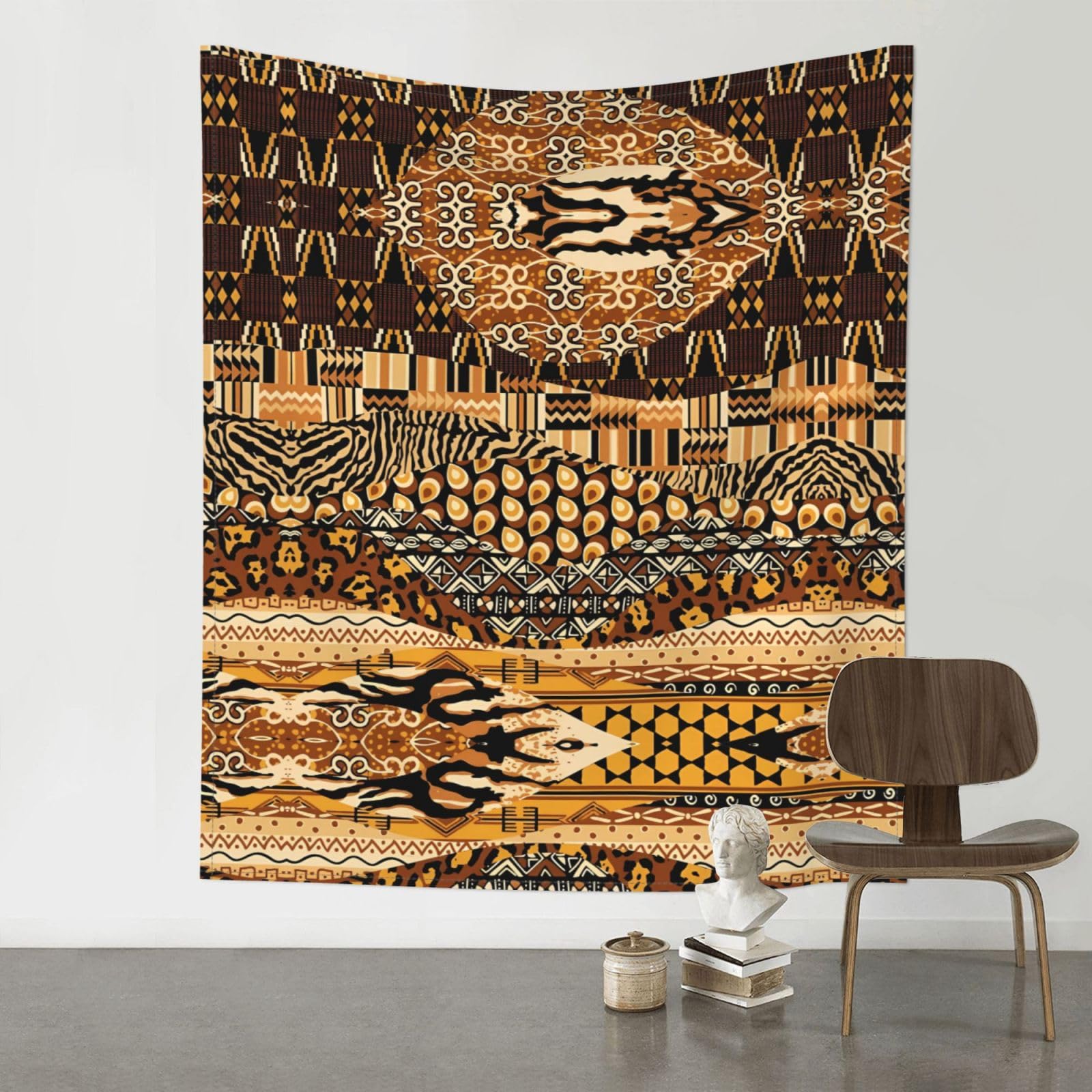 YYHWHJDE African Style Patchwork Prints Wall Tapestry 60x51in - High-Grade Polyester Throw for Dorm Room Decor, Beach Blankets & Home Accent