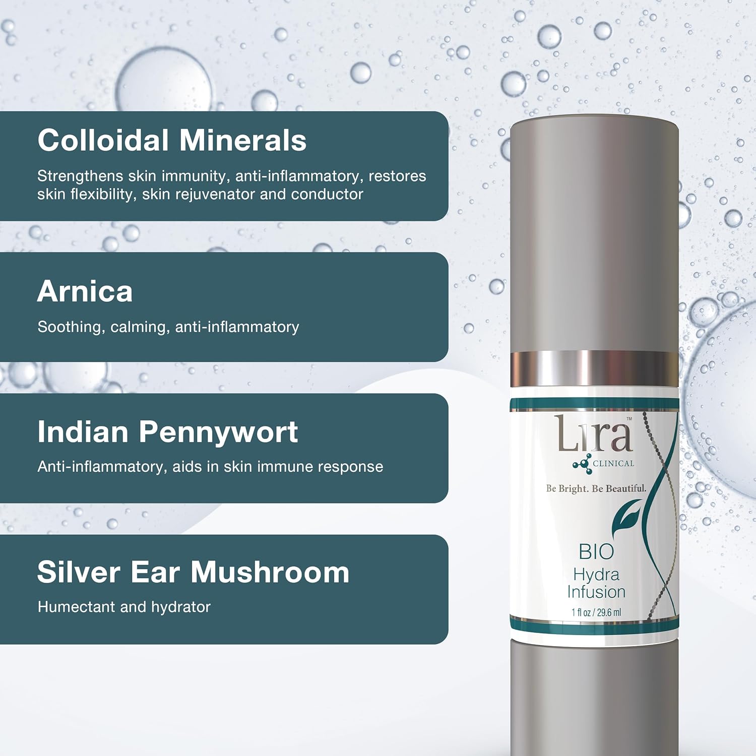 Lira Clinical BIO Hydra Infusion - Hydrating Face Serum with Hyaluronic Acid, Plant Stem Cells, and Minerals - Lightweight Facial Serum for Smooth, Refreshed Skin - Travel Size Daily Skincare - 1 Oz - Image 6