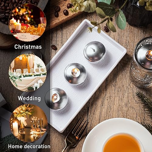 Miniatura 10 de Nuanchu 12 velas flotantes de 1.65 pulgadas para centro de mesa de boda, pequeñas velas redondas flotantes sin perfume, velas metálicas de disco de
