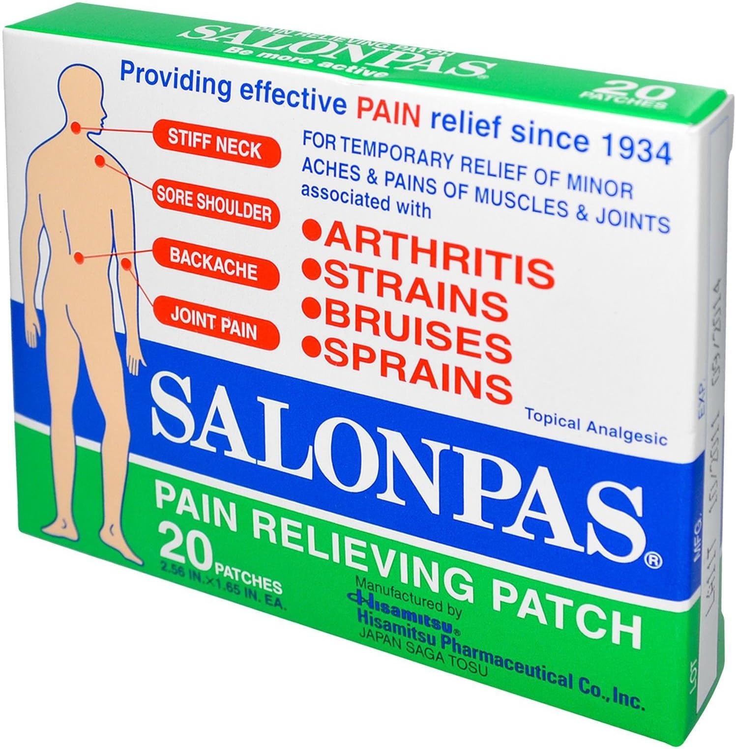 Salonpas Relief muscle pain Fatigue 20 Patches
