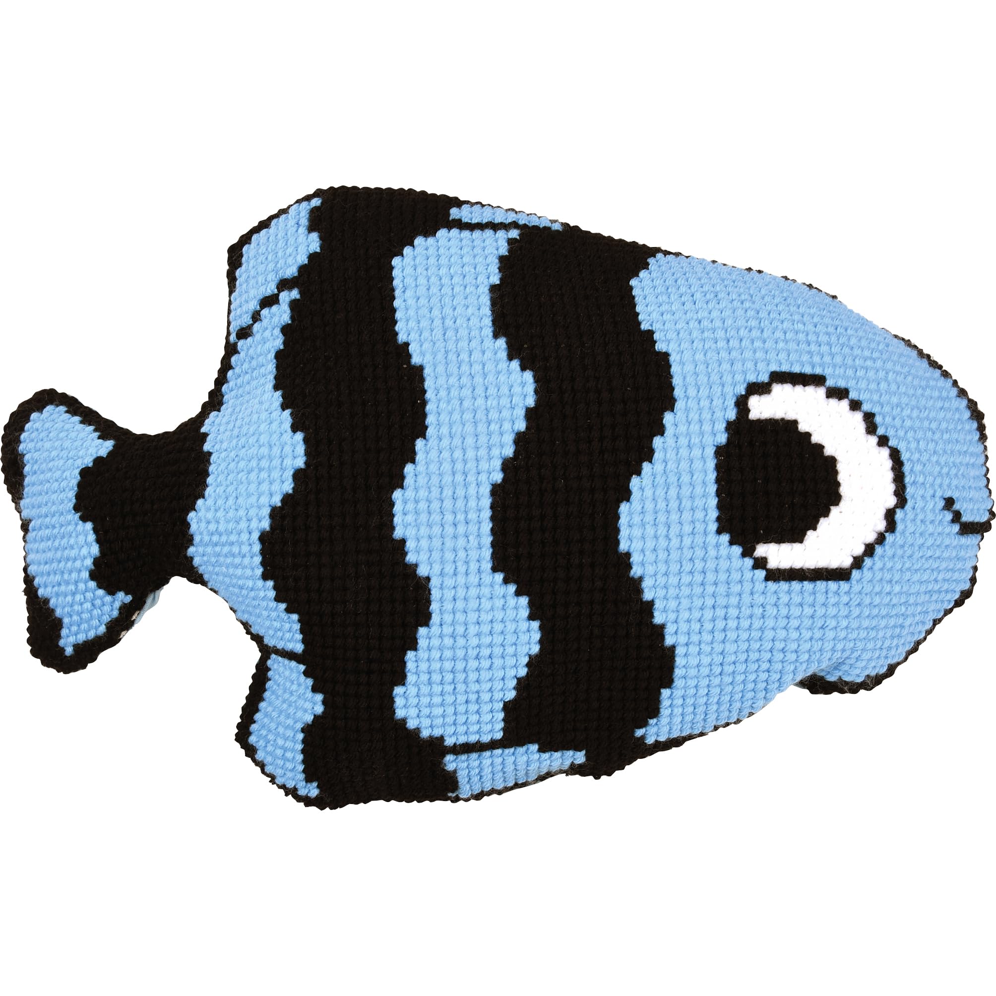 Vervaco Kreuzstich Stickpackungen Kissen Stickerei Set mit Kissenrücken Anfänger Vorgedruckt Fisch DIY Set Kreativ Set Für Erwachsene55 x 33 cm Bastelset Handwerker Haus Dekoration