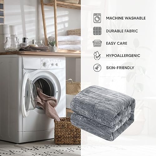 Miniatura 7 de Chic Home Westmont - Juego de edredón de 4 piezas, ropa de cama de terciopelo aplastado y arrugado, incluye fundas de almohada decorativas.