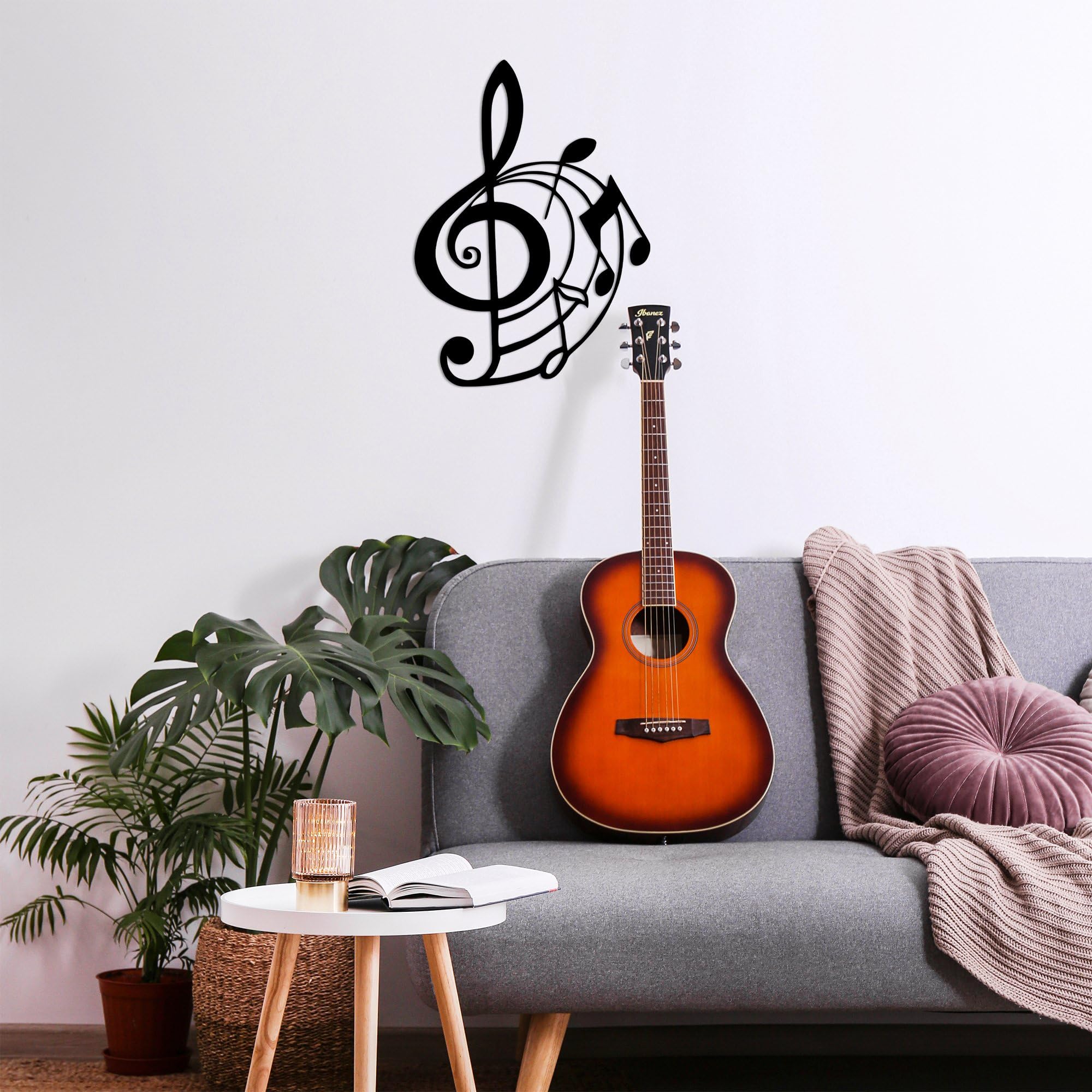 Décoration murale métal noir 50x70cm chic, design épuré en acier durable pour salon moderne
