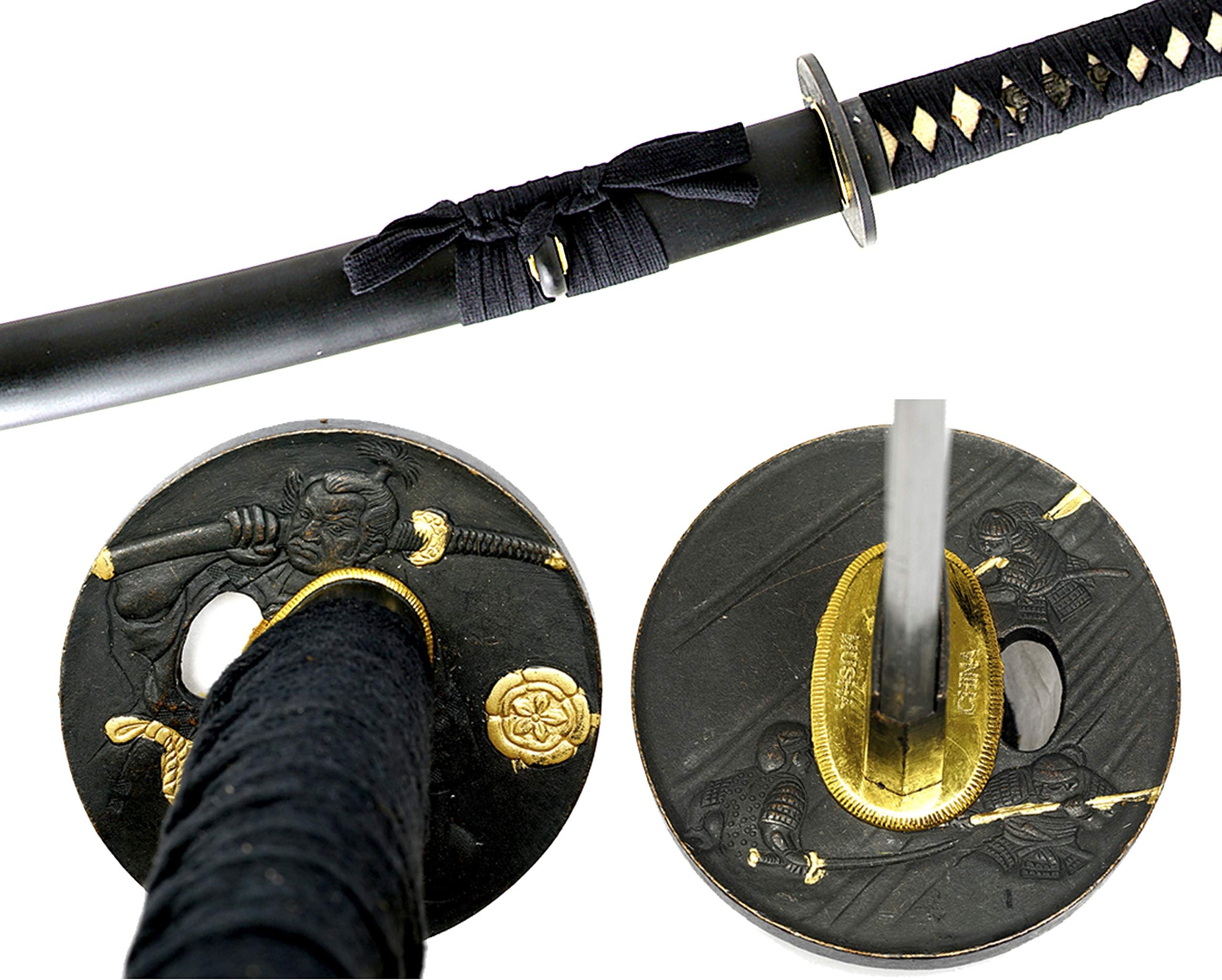 Musha Hand Forged Samurai Sword Katana 1045 Carbon Steel Full Tang Blade. Fully Disassemble. for Collection, Gifts, Straw Mat Cutting Practice