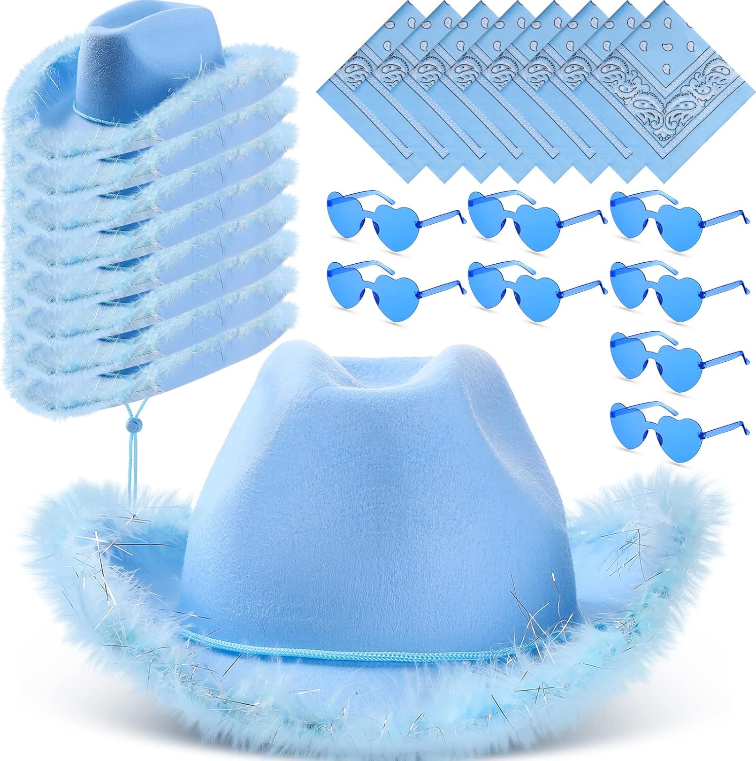 Red Feather Boa With Bandana Bachelorette Party Costume Set