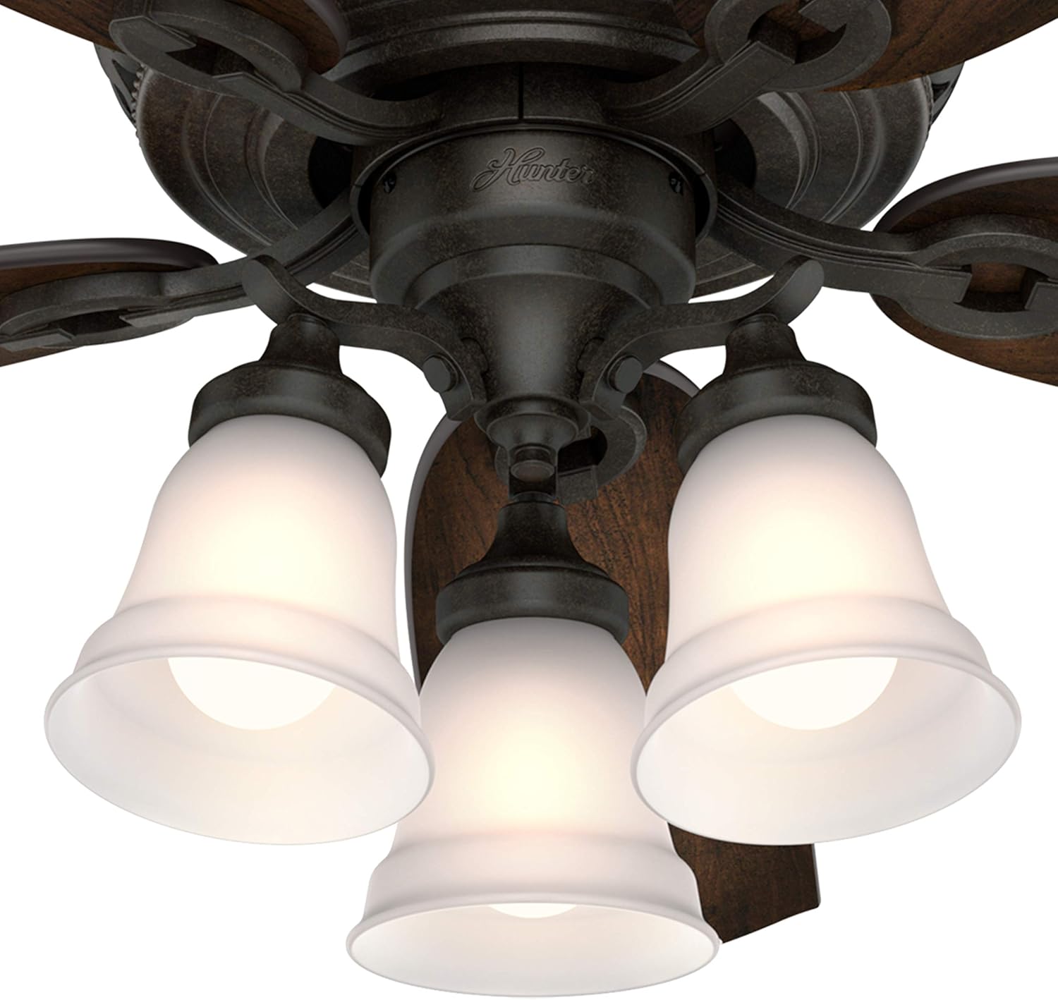 Hunter Fan 54 inch Brittany Bronze Ceiling Fan with LED Light & Remote Control, 5 Blade (Renewed)