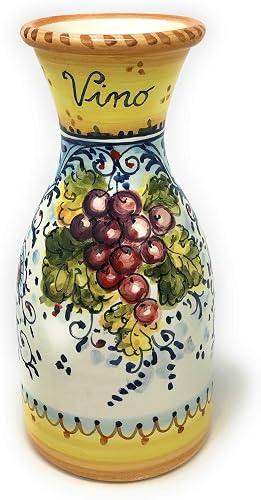 Italian Ceramic Art Pottery Vase Pitcher gal 0,132 Vino Vine Hand Painted Made in ITALY Tuscan
