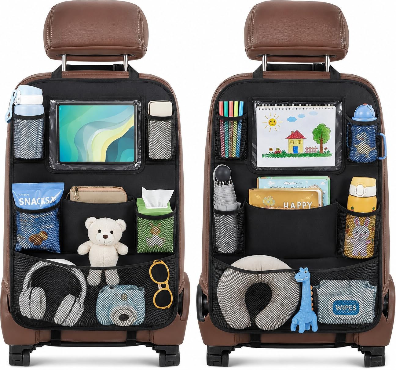 RUISOPE 2 Pack Car Seat Organiser, Rear Seat Organiser for Kids & Baby