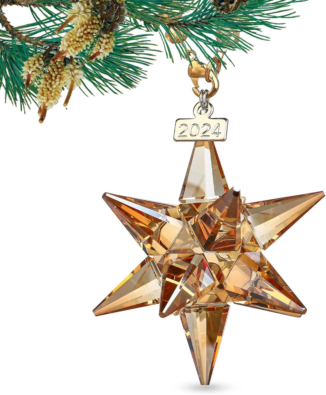 2024 Crystal Star Ornament Champagne Nativity Christmas