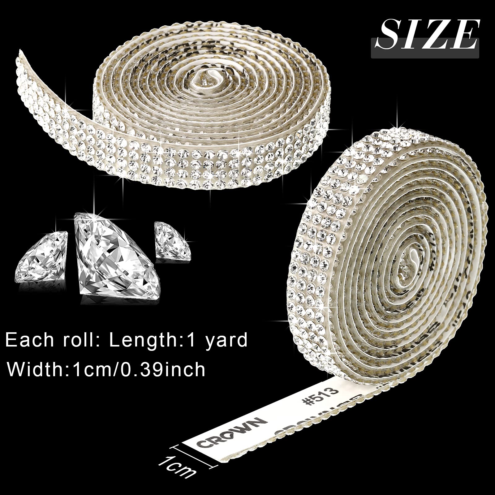 Nastro Con Strass Autoadesivo - Rotolo Di Cristalli Per Decorazioni Fai Da Te - Foto 3