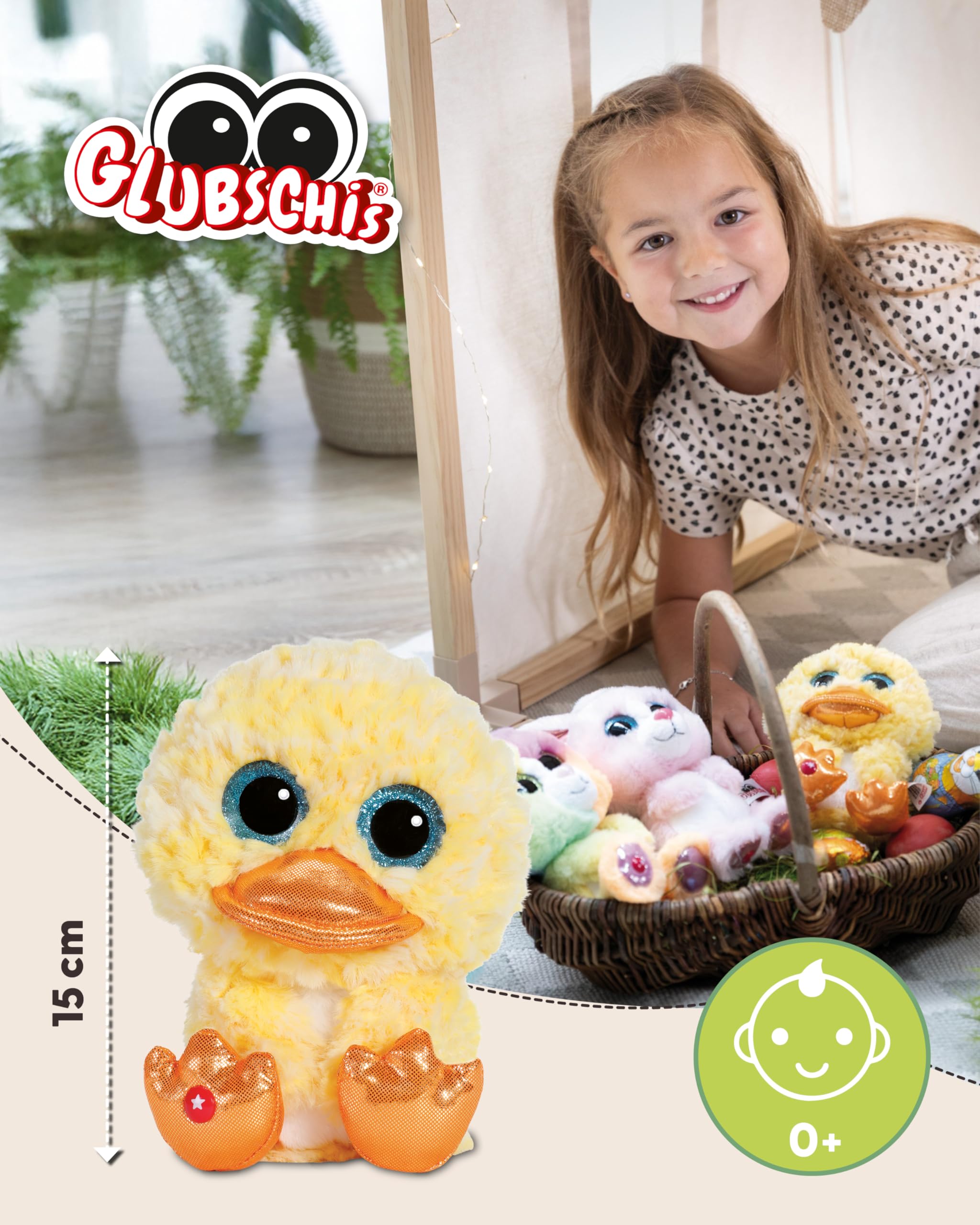 NICI GLUBSCHIS Peluche Pato Honey DEE, 15 cm, Amarillo, Animal de Peluche Suave para abrazar y Jugar, para niños y Adultos - 62499 - 4