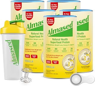 High Protein Shakes | Meal Replacement Shake | Meal Replacement Powder for Weight Loss with Shaker Bottle (Vanilla Flavor, 5 Cans of 17.6 oz + Scoop)