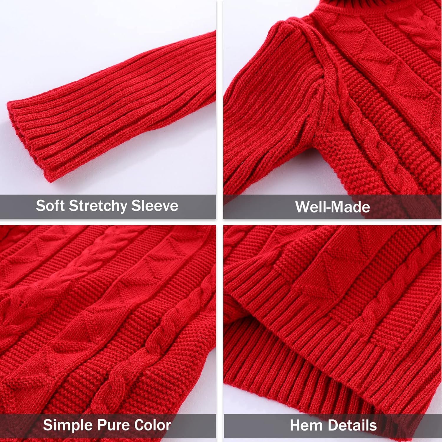 LittleSpring Little Boys Girls Pullover Sweaters Knitted Long Sleeve Warm Tops - Image 4