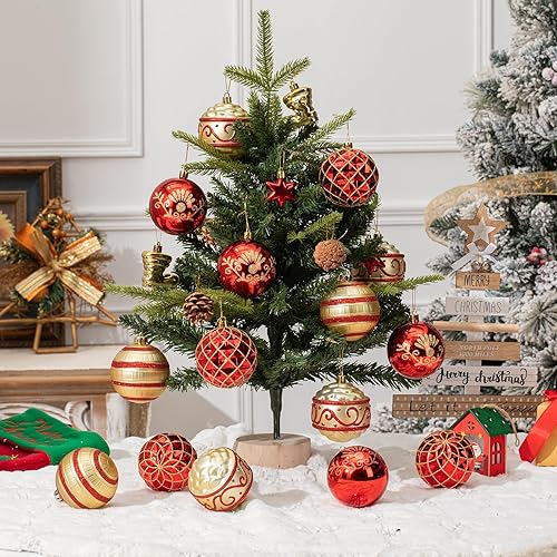 Miniatura 6 de Juego de 150 adornos de bolas de Navidad, bolas de Navidad inastillables, colgantes surtidos para árbol de Navidad, fiestas, vacaciones, decoración