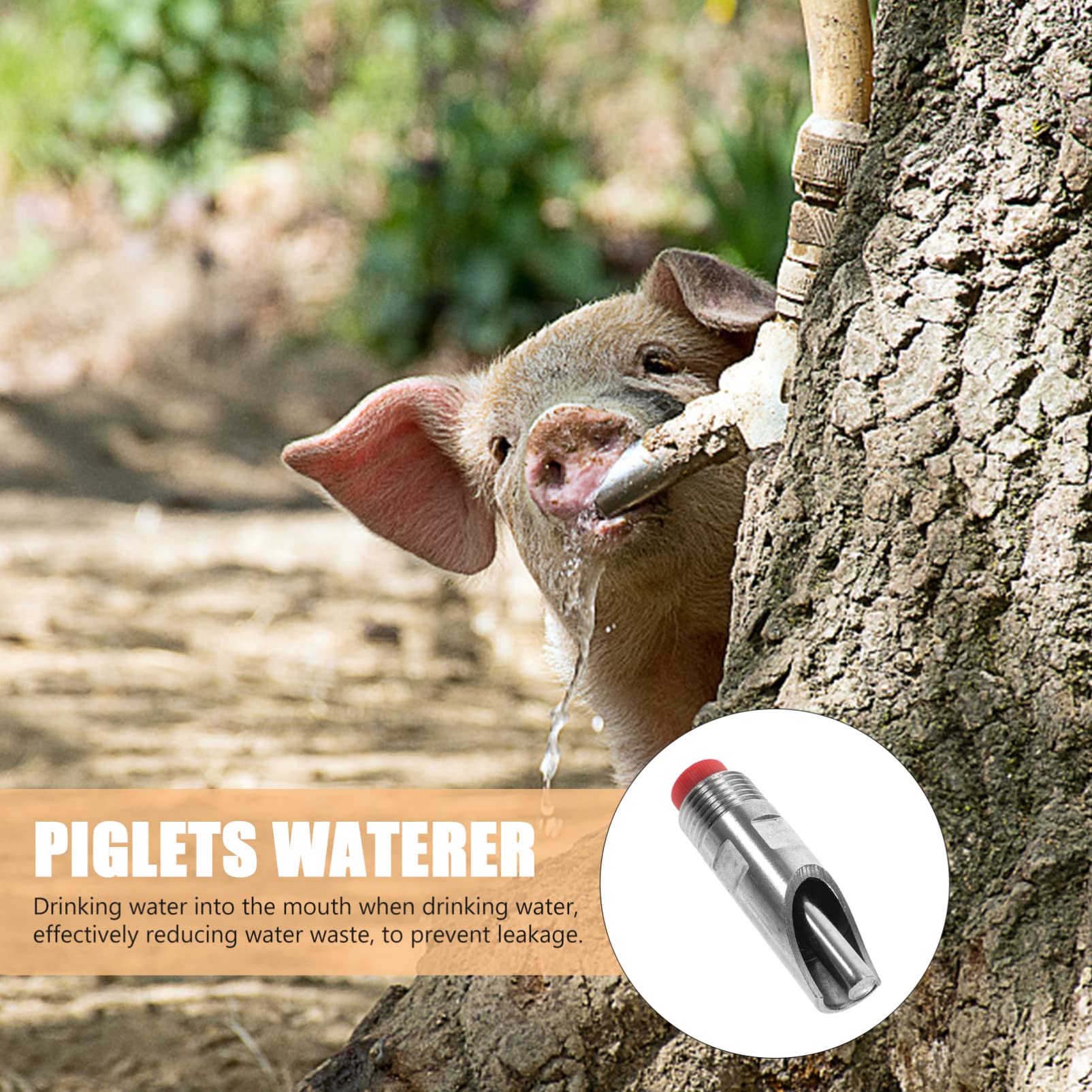 Abbeveratoio per Maiali Automatico 10 Pezzi in Metallo Inossidabile , Dispenser Acqua Antisperdimento per Allevamento Bestiame
