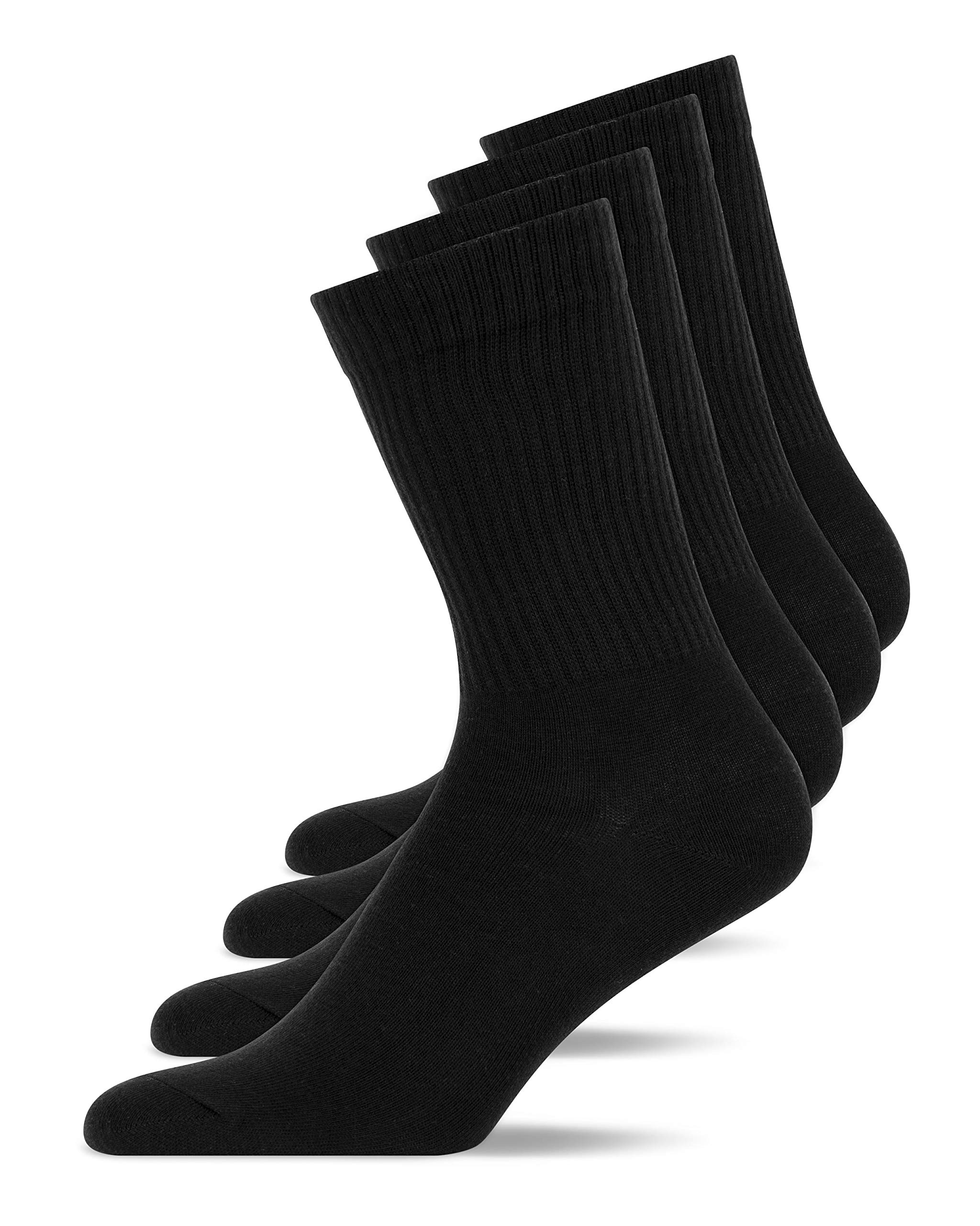 Snocks 4 Paia di Calze Spugna Uomo & Donna in Cotone Organico - Calze Uomo e Donna Sportivi Taglia 35-50 - Calzini Tennis Uomo Adatto ad Ogni Scarpe e ad Ogni Stile - Calze Palestra, Crossfit, Basket