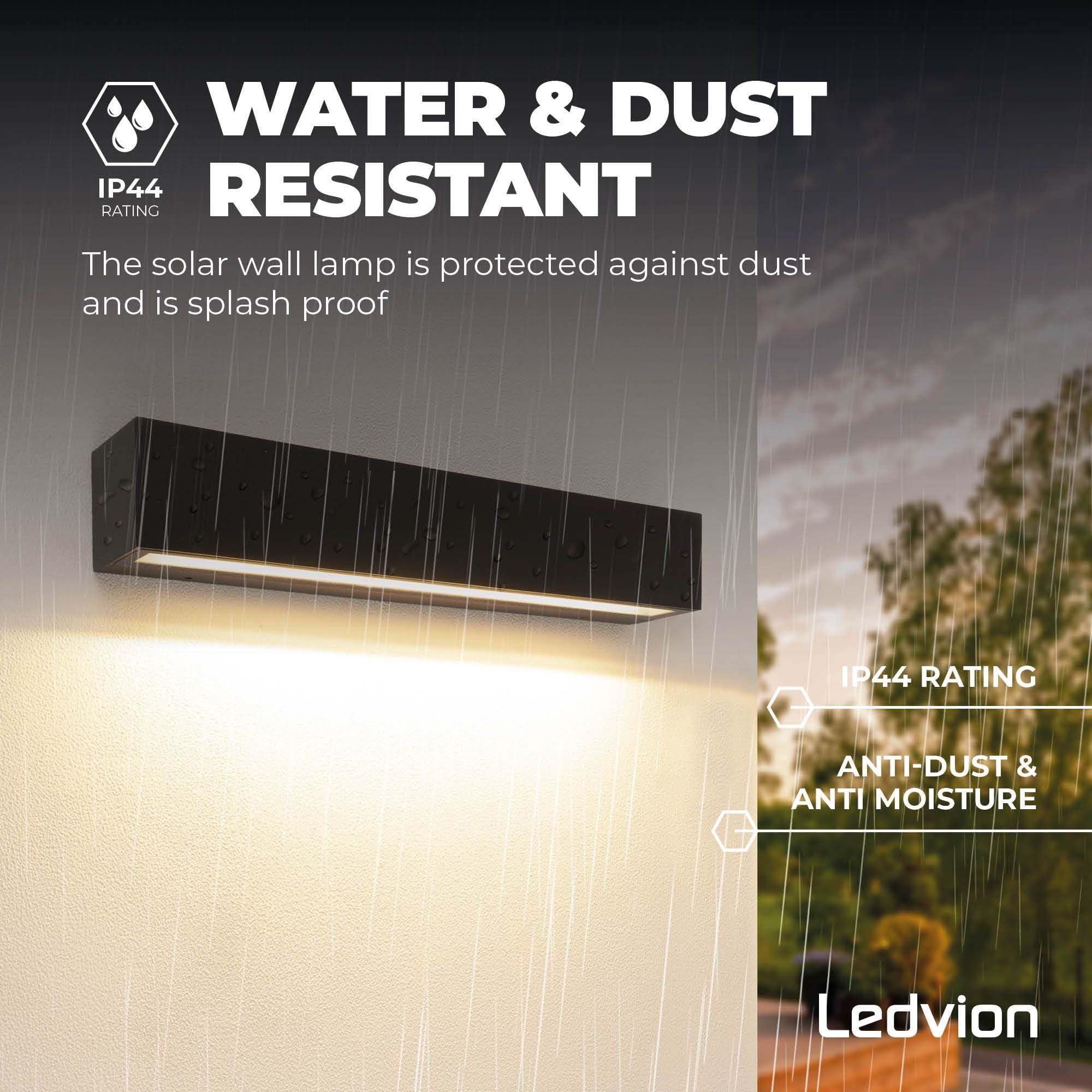 Ledvion - Lámpara de Pared LED, 15W, 1500 Lúmenes, IP44 Resistente al Agua, Lámpara Exterior, Iluminación Exterior, Iluminación de Jardín, Iluminación de Fachada
