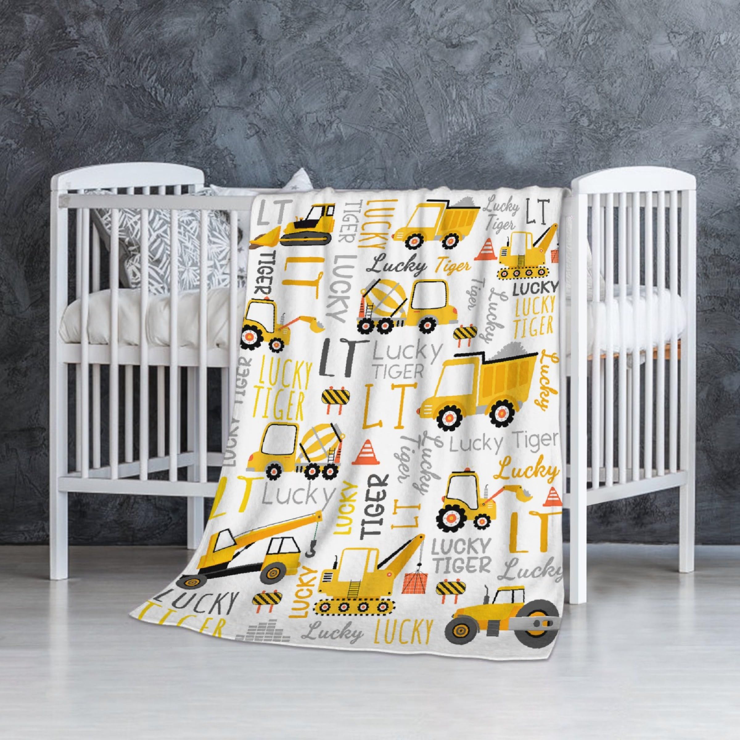 Todeyya Construction Trucks Custom Baby Blanket Gifts, Custom Construction Trucks Custom Blankets for Boys Girls Toddler Newborn Receiving Blankets, Gifts for Christmas30 x40 for Baby
