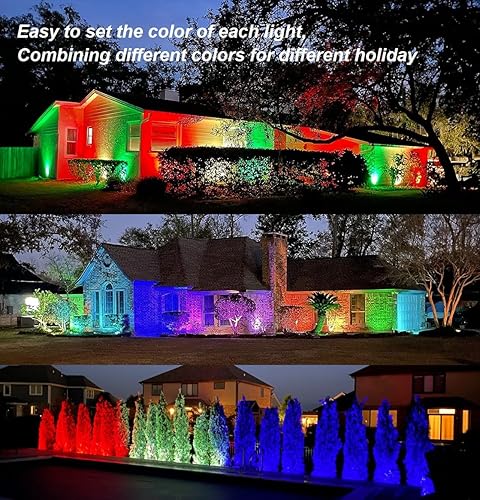 Miniatura 5 de Foco LED de color para paisaje al aire libre, luces remotas impermeables para patio, árbol, casa, Halloween, Navidad, 120 V