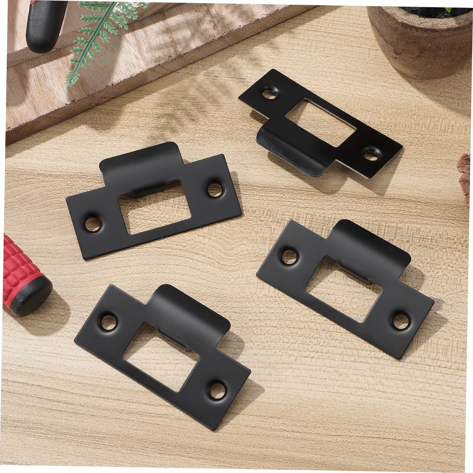 SHINEOFI 5 Ensembles Plaques De Renforcement Inoxydable Pour Serrures De Porte De Compatibles Avec Serrures À Pêne Accessoires De Porte Intérieure 4 Pièces * 5