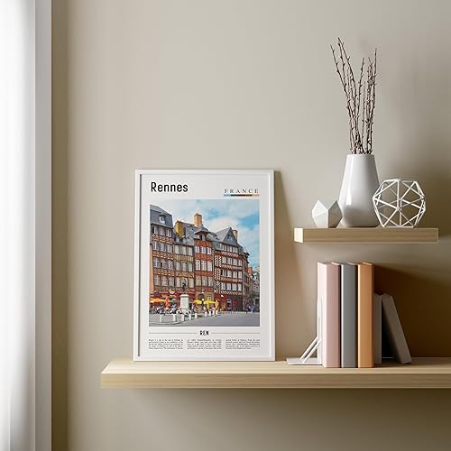 Miniatura 5 de Impresión de Rennes, póster de Rennes, arte de pared de Rennes, póster de pintura al óleo, impresión colorida de la ciudad, obra de arte de la