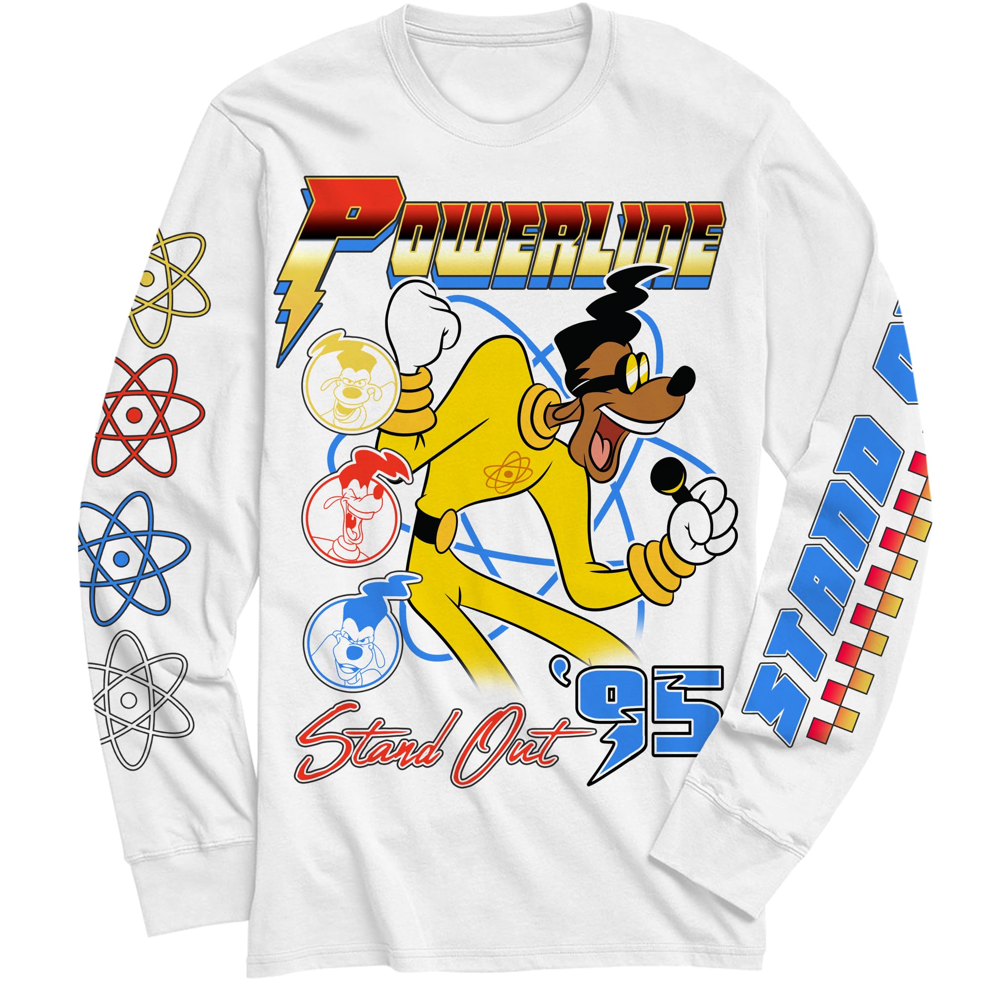 Disney Stand Out Powerline Goofy Movie Concert Tour Long Sleeve T-Shirt, White, 3XL