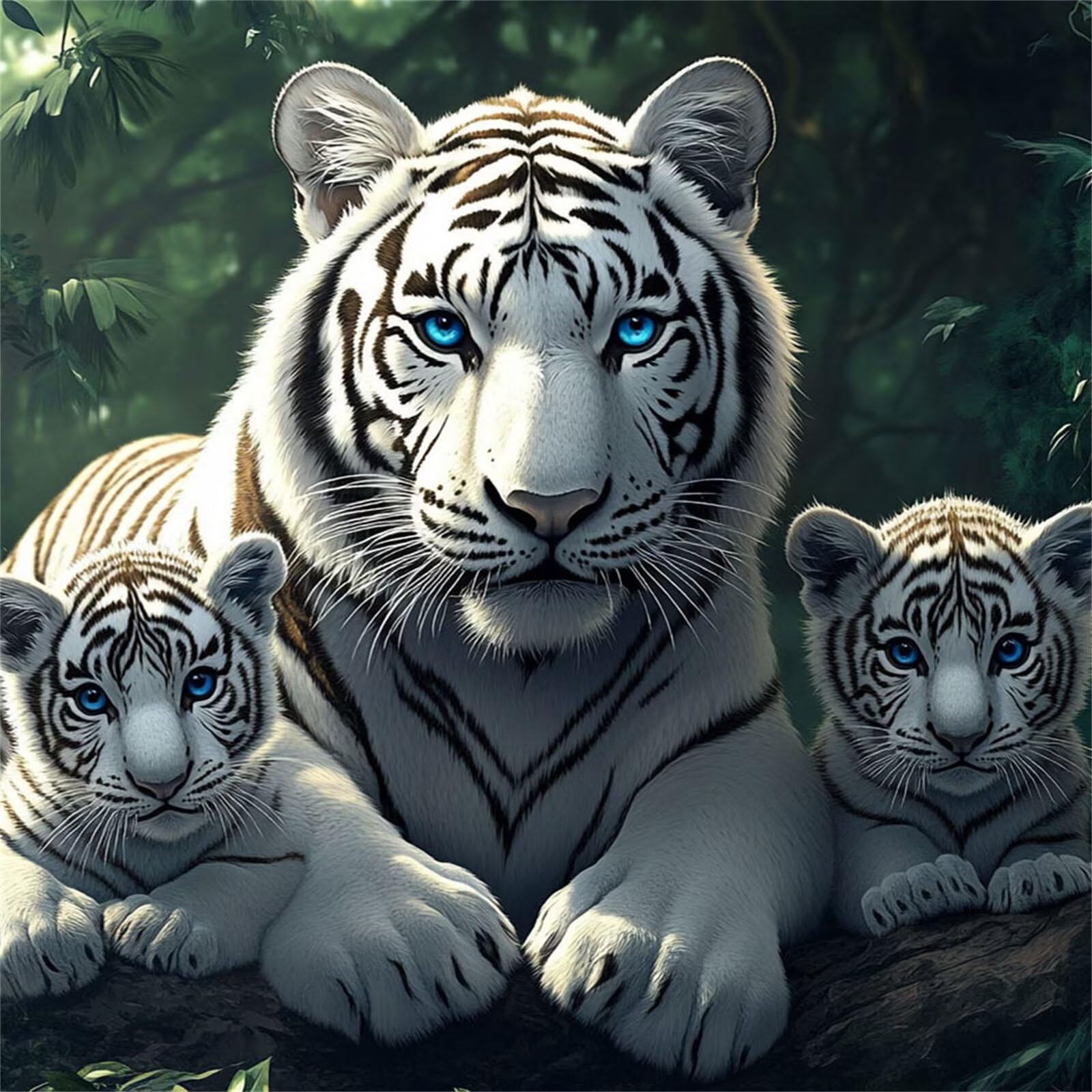 5D Diamond Painting Kit Complet, Diamond Painting Enfant Animal Plein Foret Peinture Diamant Tigre pour Adulte Débutant, Activité Manuelle Cristal Art Canevas Kit pour Décoration Murale 70x70cm FX#167