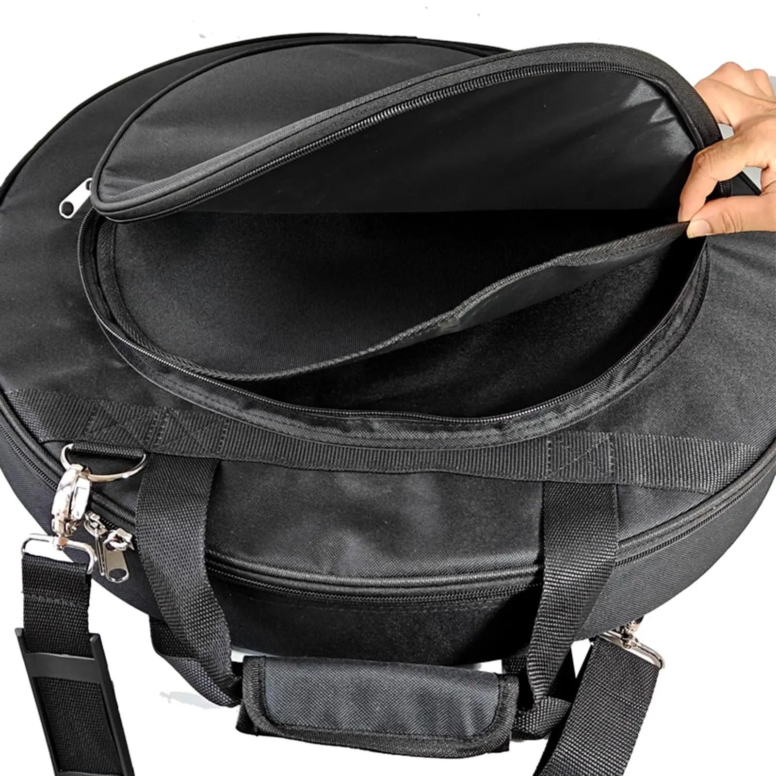 Bolsa Platillos Bolsa portátil for platillos de tambor tela Oxford con asa y divisores, estuche grande almacenamiento a prueba polvo for viajes