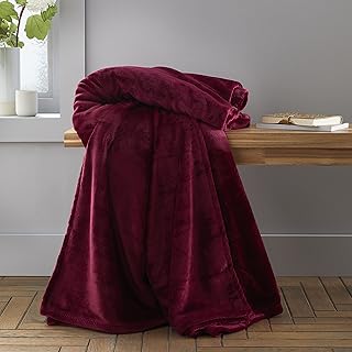 Catherine Lansfield Manta Raschel Velvet Touch Extra Grande de 200 x 240 cm, Color Rojo, DS/52645/W/200240/RE