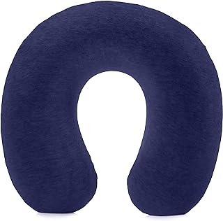 Amazon Basics Semicircular Memory Foam Neck Travel Pillow, Navy Blue