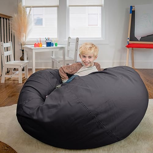 Miniatura 134 de Flash Furniture Puf de gran tamaño para niños y adultos, juego de 1, sherpa natural Negro -,Negro Peludo,Blush Peludo,Marrón,Camouflaje,Azul