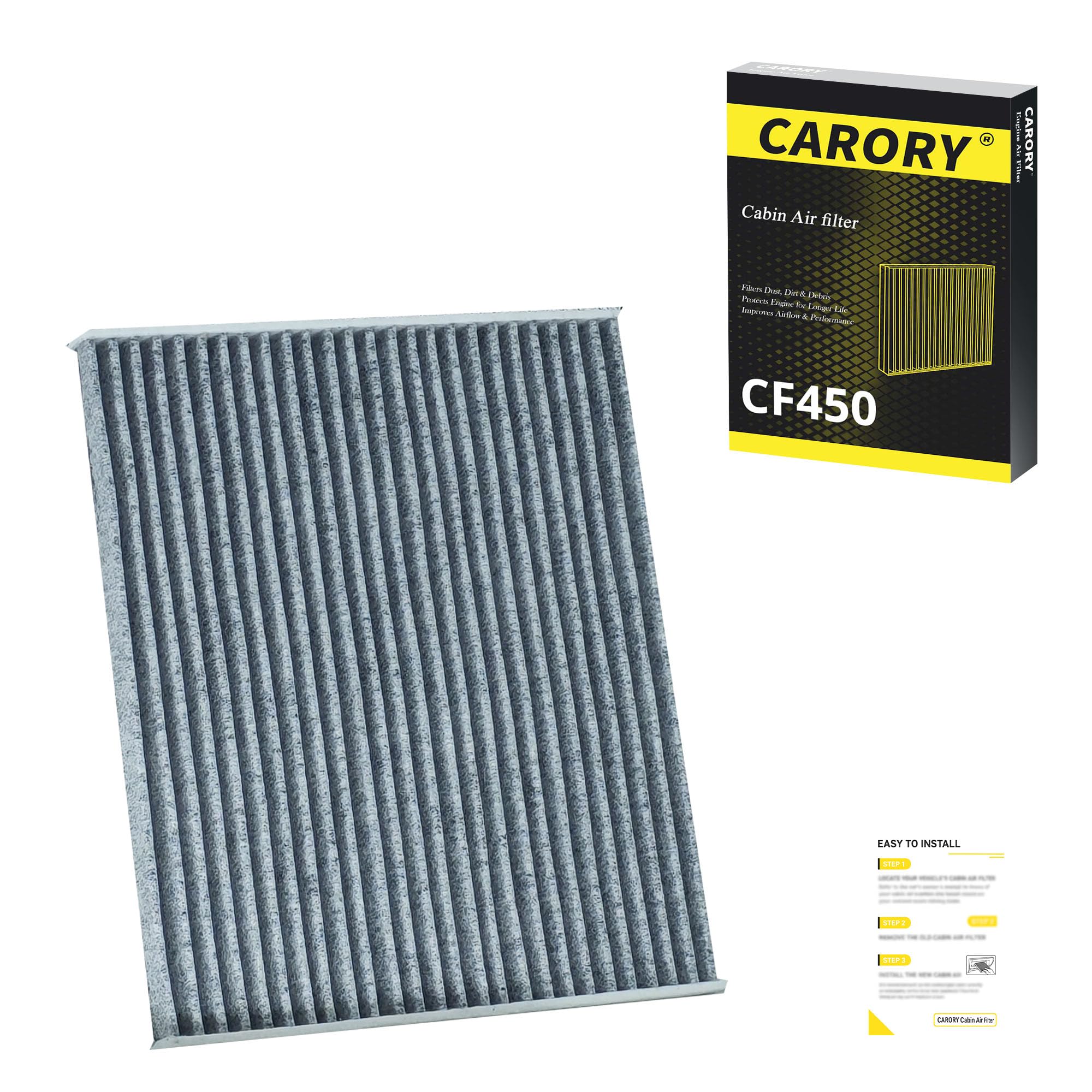 Cabin Air Filter for Jeep Wrangler 2018-2025 (GAS &amp; 4xe HYBRID ONLY - NOT for Diesel), Gladiator（GAS ONLY - NOT for Diesel） 2020-2025, OE# 68565698AA, CF450