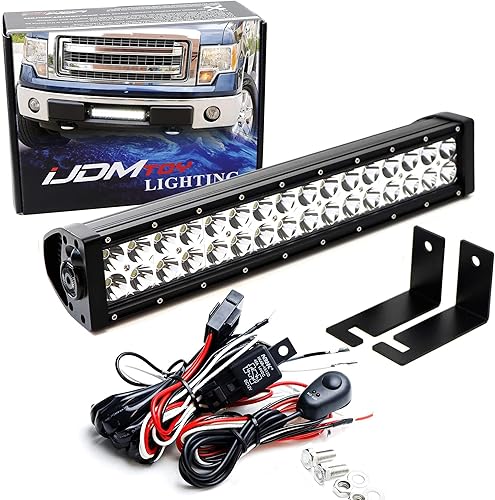 Barra de luz LED de alta potencia, marca iJDMTOY, con montaje en la parrilla de la defensa inferior, combo de sistema para Ford F-150