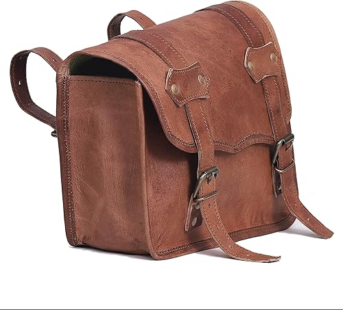 Miniatura 2 de cuero Alforjas de cuero para motocicleta, bolsas de equipaje para motocicleta, bolsas laterales para motocicleta, bolsas de viaje para bicicleta