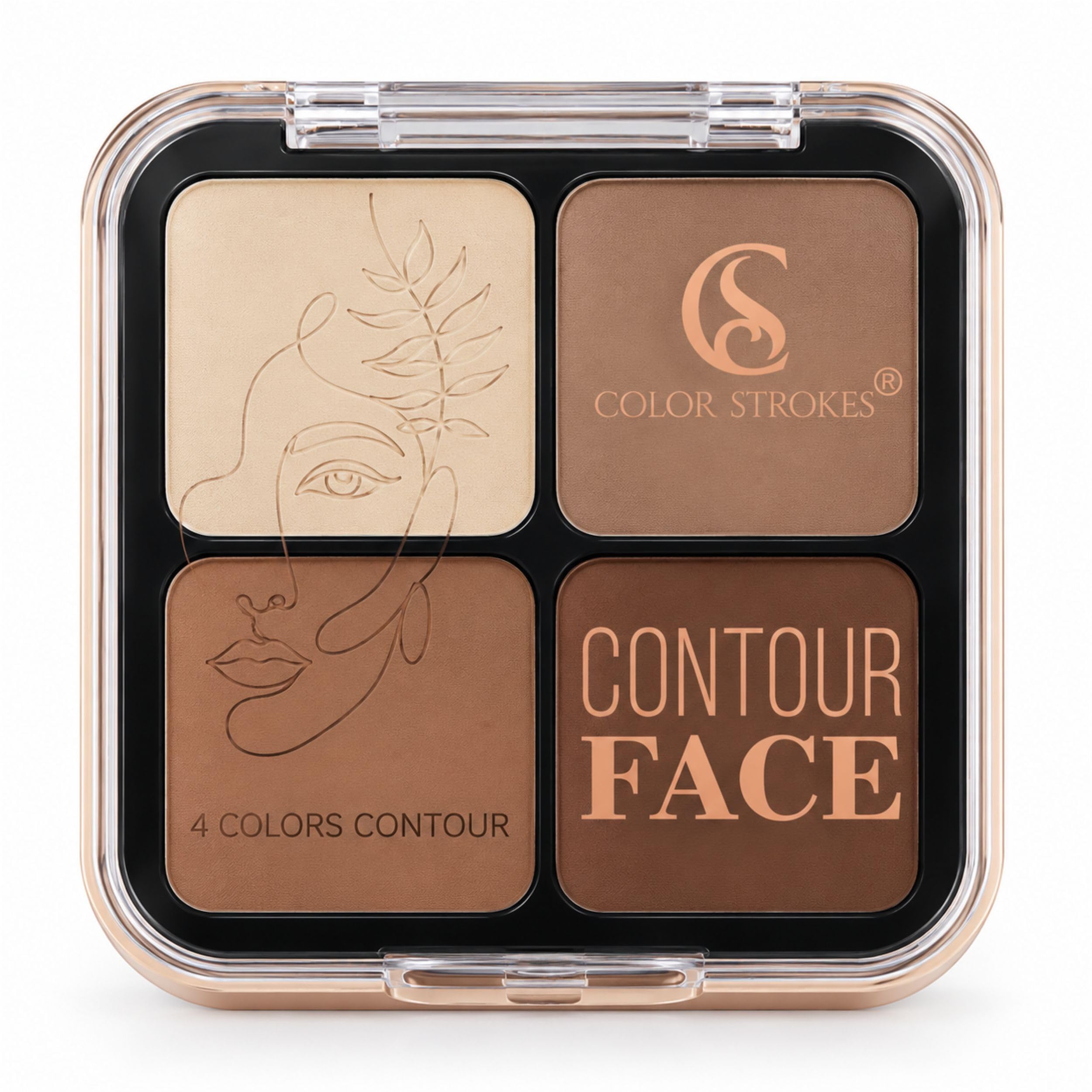 4 shade face contour palette for sculpting, defining & enhancing