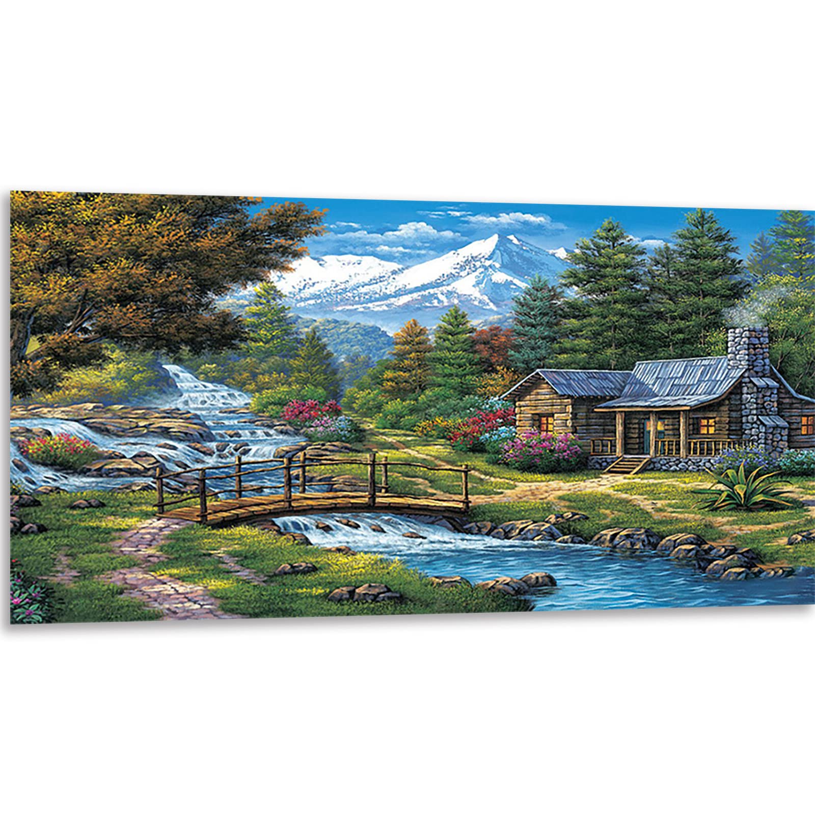 Instarry 5D Broderie Diamant Grand Format Paysage Rural Tableau Decoration Murale 120x60 cm