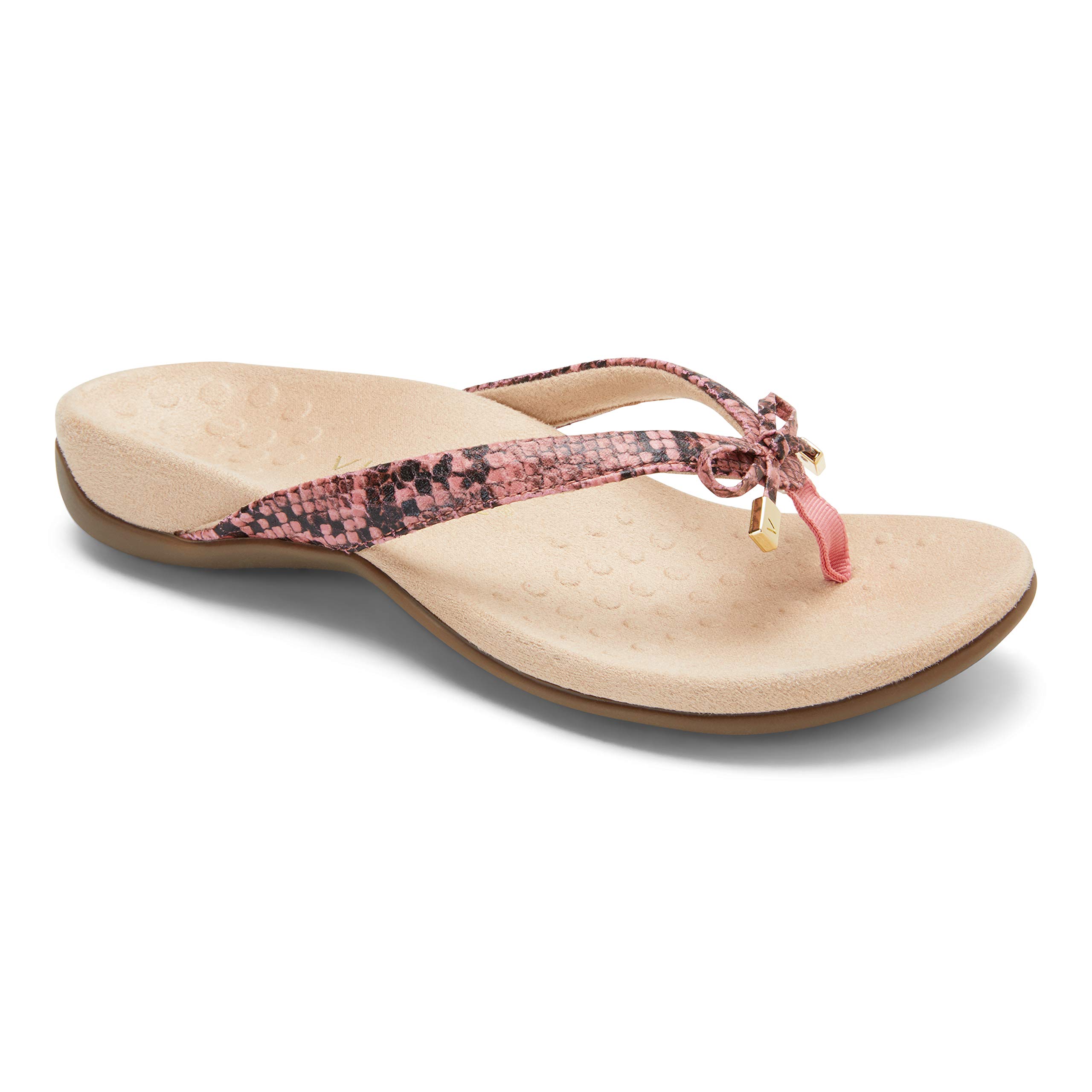 Vionic Women's Rest Bella Toe Post Sandal- Supportive Ladies Orthotic Sandals that include Three Zone Comfort with Arch Support- Flip Flop for Ladies,