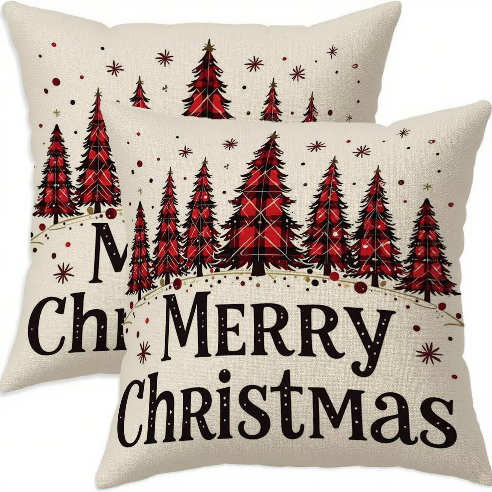 Housse de coussin Noël 60x60 imperméable avec fermeture éclair
