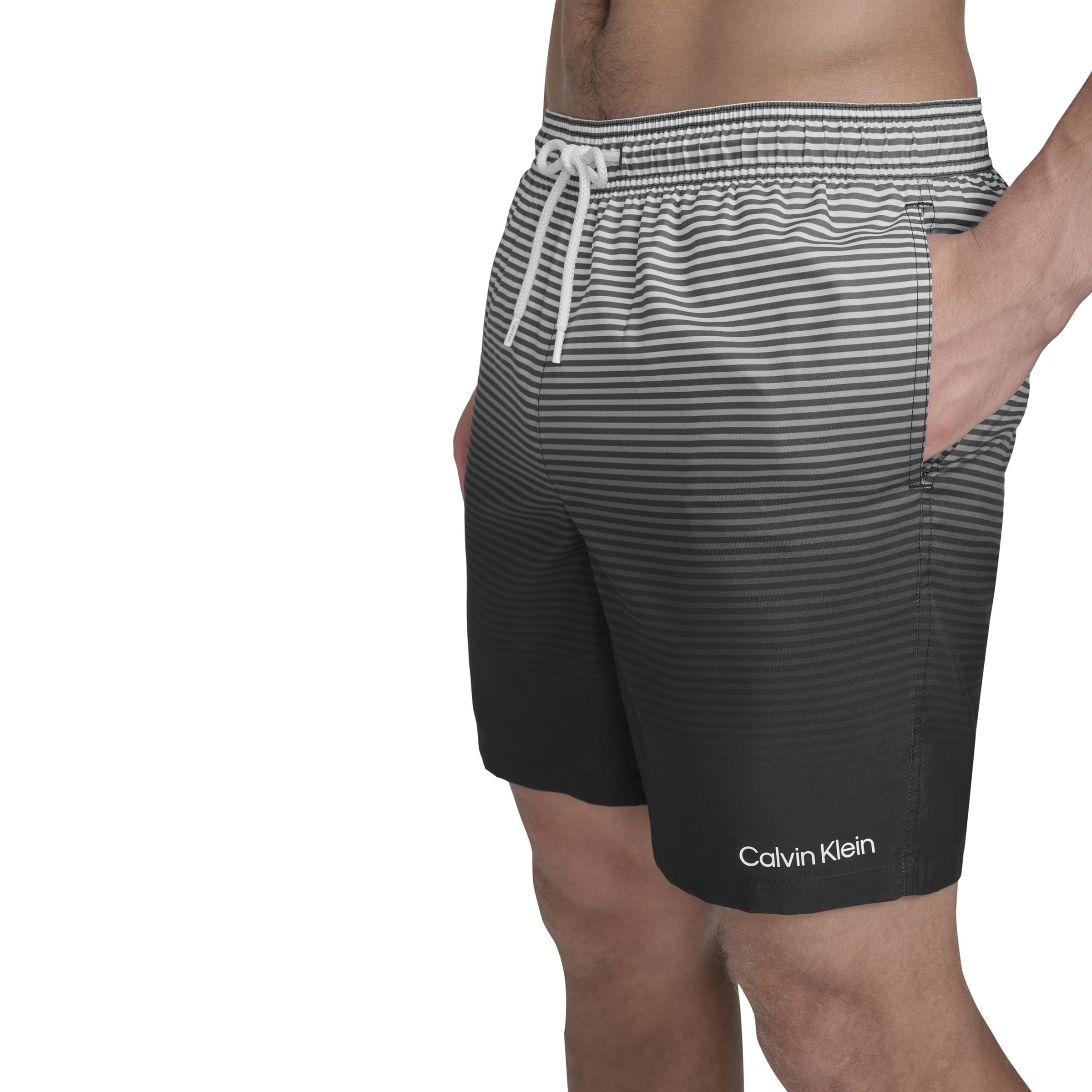 Calvin Klein Men's Volley Quick Dry Lightweight Swim Trunk Swimming Trunks, Black, XL