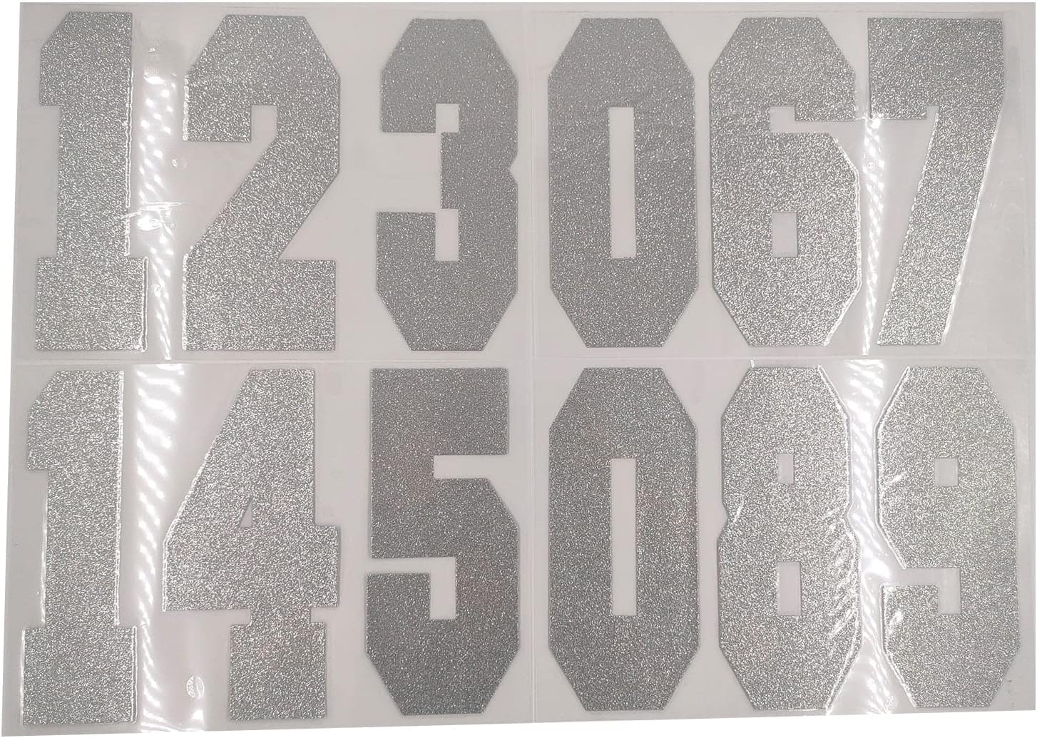 Make Market 8" Iron-On Silver Glitter Numbers, 12 Packs: 12 ct. (144 Total)