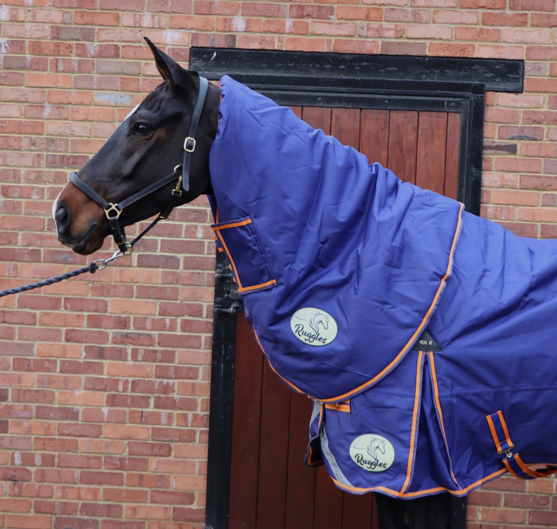 Ruggles 400g Heavyweight Turnout NECK COVER for Horse & Pony | Waterproof Breathable1200D Teflon Coated Outer Fabric | Ideal for Colder Months (Navy, Medium) โ image 1