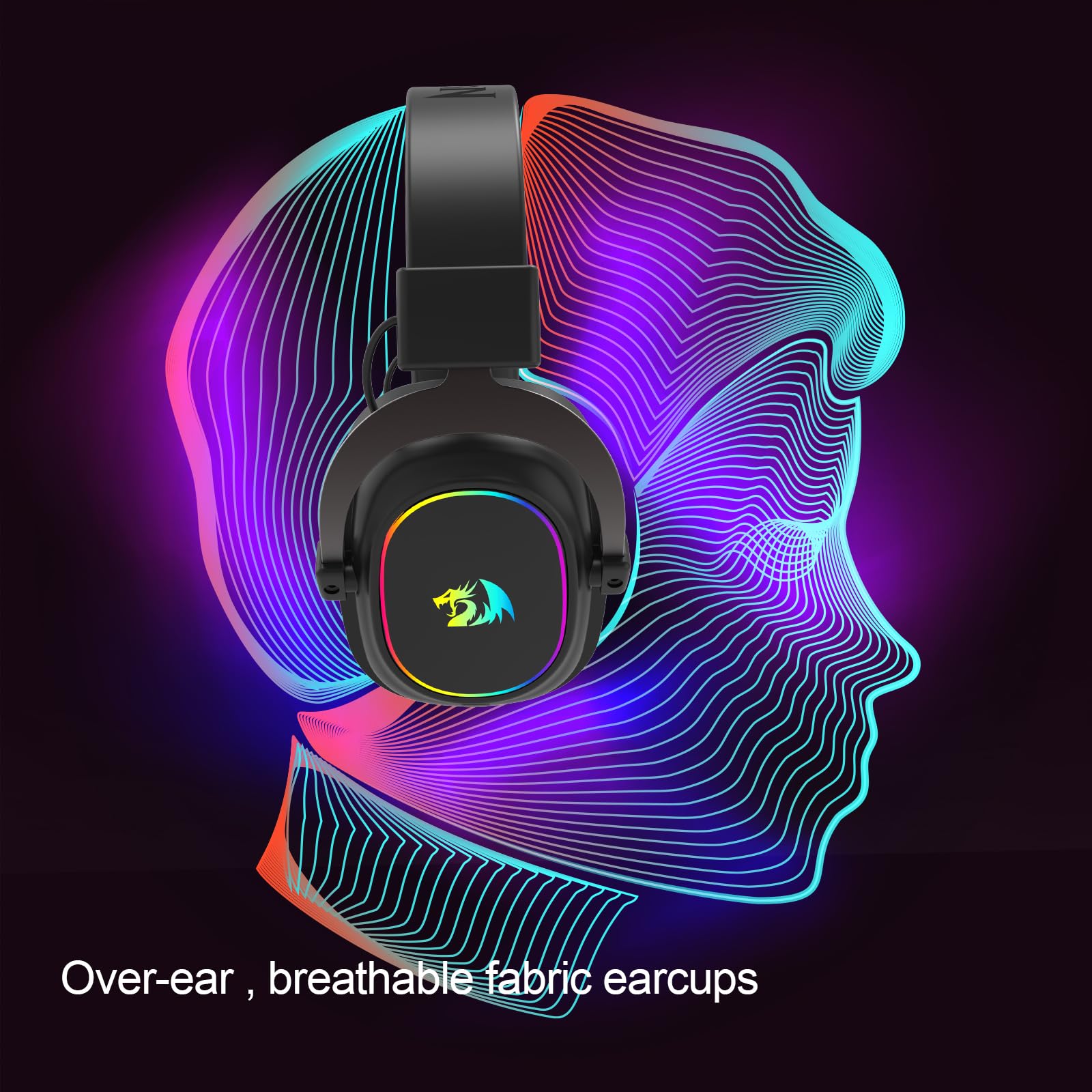 Redragon H510 AK RGB Gaming-Headset mit Kabel - 7.1 Surround Sound 53mm Audio-Treiber Memory Foam-Ohrpolstern austauschbarem Gehäuse Multi-Plattform Kopfhörer USB-betrieben für PC/PS4/NS